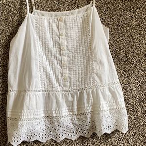 White Eyelet Tank Top
